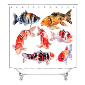 Cute Carp Shower Curtains for Bathroom Waterproof Fabric Bath Curtain Durable Soft Stylish Bathroom Decor 72x72 Inch - 1 of 1