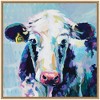 Kate & Laurel All Things Decor 30"x30" Sylvie 608 Cow Framed Canvas by Rachel Christopoulos Natural - 2 of 4