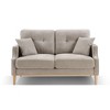 NicBex Button Tufted Loveseat Sofa with USB Charging, Waterproof Fabric Couches for Living Room, 2 Seater Sofa - 2 of 4