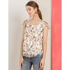 INSPIRE CHIC Women's Chiffon Ruffle Sleeve Square Neck Floral Print Blouse - 2 of 4