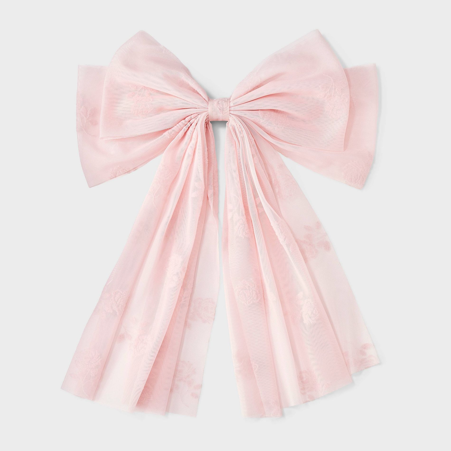 Flocked Bow Hair Clip - Wild Fable™ Pink