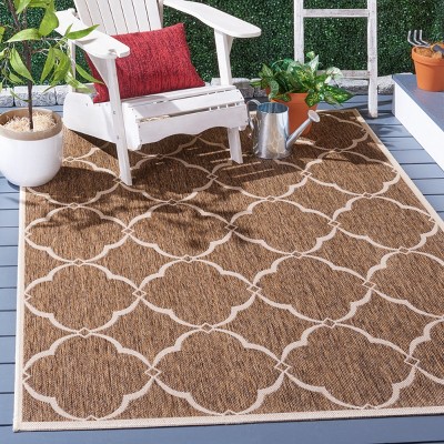 Beige and Cream Square Synthetic Easy Care Area Rug