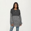 Anna-Kaci Women's Long Sleeve Color Block Knit Sweater with Textured Waffle and Marled Stitch Design - 2 of 4