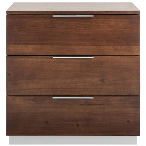 Brylin 3 Drawer Nightstand - Dark Walnut - Safavieh - 1 of 4