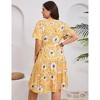 Garvee Plus Size V Neck Wrap Dress for Women High Waisted Short Sleeves Summer Casual Midi Dress with Belt - 4 of 4
