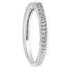 Pompeii3 1/10ct Vintage Diamond Notched Wedding Ring 14K White Gold - 3 of 4