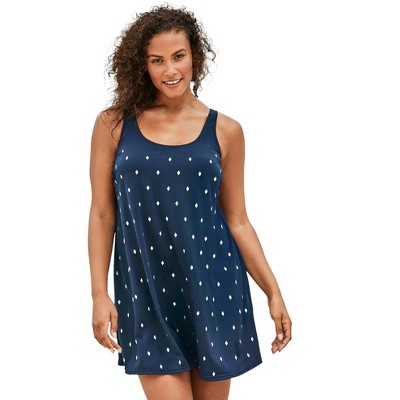 Swim 365 Women's Plus Size Studded Trapeze Swim Dress