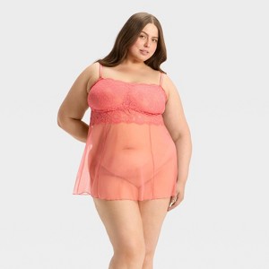 Women's Straight Neck Lingerie Babydoll Slip Dress - Auden™ - 1 of 3