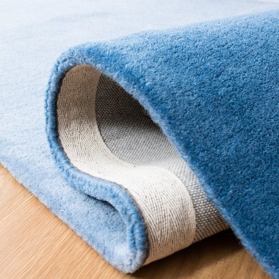 Art Deco Elegance Hand-Tufted Wool & Silk 9' x 12' Blue Rug