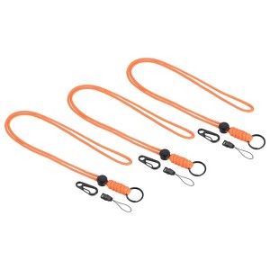 Unique Bargains Necklace Keychain Cord Metal Clasp Hook Ring Strap for Keys Whistle ID Card Badge Holder 3 Pcs - 1 of 4