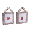 Transpac Wood Beaded Strawberry Decor Set of 2 Spring Home Decorations - 2 of 3