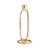 Sagebrook Home 10" Oval Ring Taper Candle Holder - Contemporary Gold Abstract Metal Candle Display for Home or Office Decor - Wedding Event Candle - 2 of 4