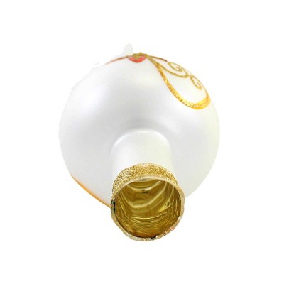 Matte White Glass Poinsettia Elegance Christmas Tree Topper