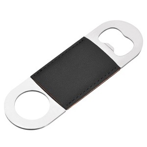 Unique Bargains Stainless Steel Portable Beer Bottle Opener with Leather Handle for Party - 1 of 4