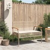 vidaXL Patio Bench with Cushion Beige Poly Rattan Acacia Wood - 3 of 4