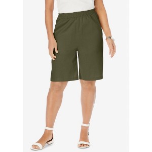 Jessica London Women's Plus Size Linen Short - 1 of 4