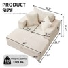 Chaise Lounge with Removable Ottoman, Corduroy Upholstered Armchair Accent Chair Sleeper Sofa Chair - ModernLuxe - 3 of 4