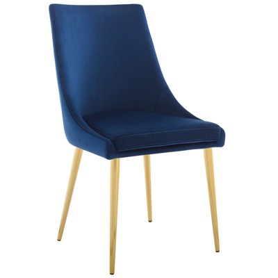 Modway Viscount Modern Accent Performance Velvet Dining Chair - Navy