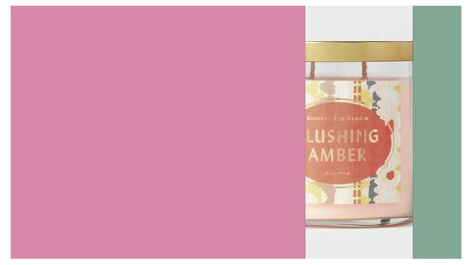 Clear Glass Blushing Amber Lidded Jar Candle Pale Pink - Opalhouse™, 2 of 5, play video