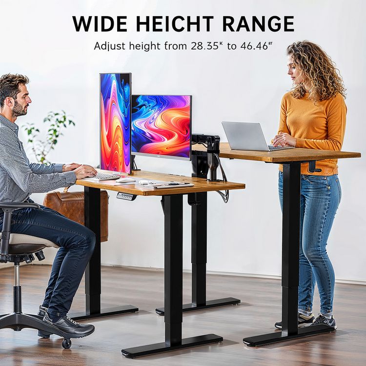 ErGear Height Adjustable Electric Standing Desk, 63 x 28 Inches Sit Stand up Desk, Large Memory Computer Home Office Desk with Two-Piece Desktop, 6 of 8