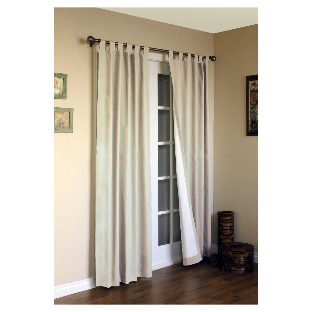 Photos - Curtains & Drapes 2pk 40"x63" Room Darkening Weathermate Tab Top Window Curtain Panels Khaki