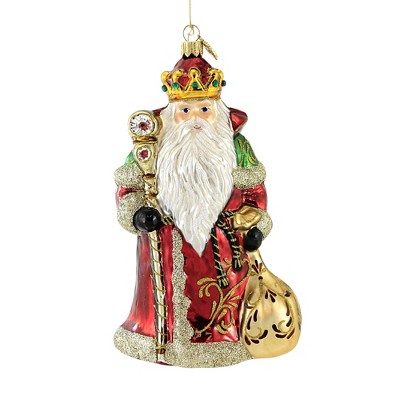 Huras 7.5" Splendidly Royal King Santa Ornament Staff Regal  -  Tree Ornaments