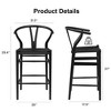 Lirago Solid Wood Stool Mid Century Kitchen Island Stool Fully Assembled No Formaldehyde 350LBS Capacity Eco Friendly Black - 4 of 4