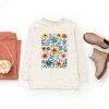 The Juniper Shop Watercolor Daisy Garden Youth Long Sleeve Tee - L - Natural - 3 of 4
