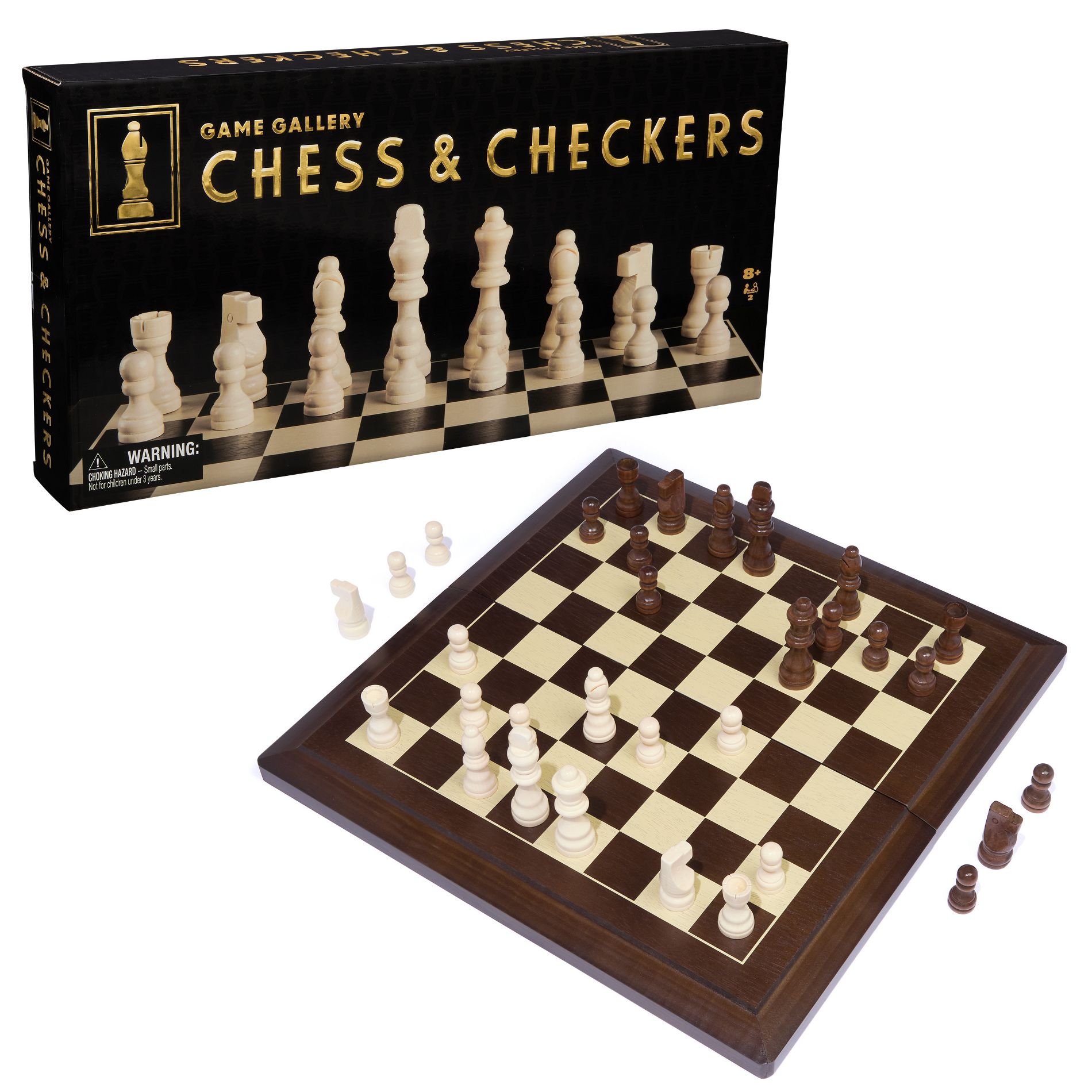 Game Gallery Chess & Checkers Set, Style May Vary