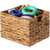 Vintiquewise Natural Decorative Woven Water Hyacinth Storage Basket for The Playroom, Bedroom, and Living Room - 3 of 4