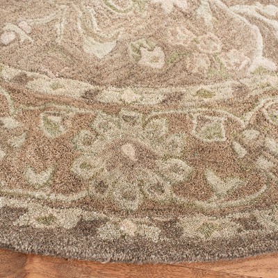Anatolia Grey Hand-Spun Wool 6' Round Tufted Area Rug