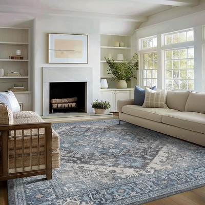 ABYNOW Machine Washable Area Rug – Soft Modern Abstract Carpet for Living Room, Bedroom, and Dining Room, Non-Slip Floor Rug