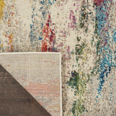 Ivory Abstract Hand-knotted 9' x 12' Synthetic Rug