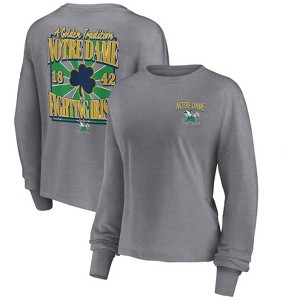 NCAA Notre Dame Fighting Irish Women's Gray Long Sleeve T-Shirt - 1 of 3