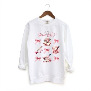 Simply Sage Market Women's Garment Dyed Graphic Sweatshirt Coquette Poet Era - 1 of 3