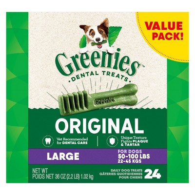 Greenies Large Chicken Flavor Chewy, Dental Hard Chews Dog Treats
