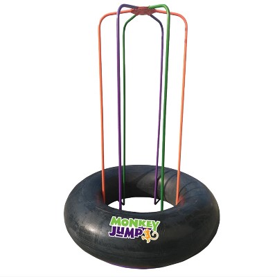 M & M Sales Monkey Jump Indoor/Outdoor Backyard Rubber Tube Trampoline Jungle Gym Bouncer with Multicolor Poles