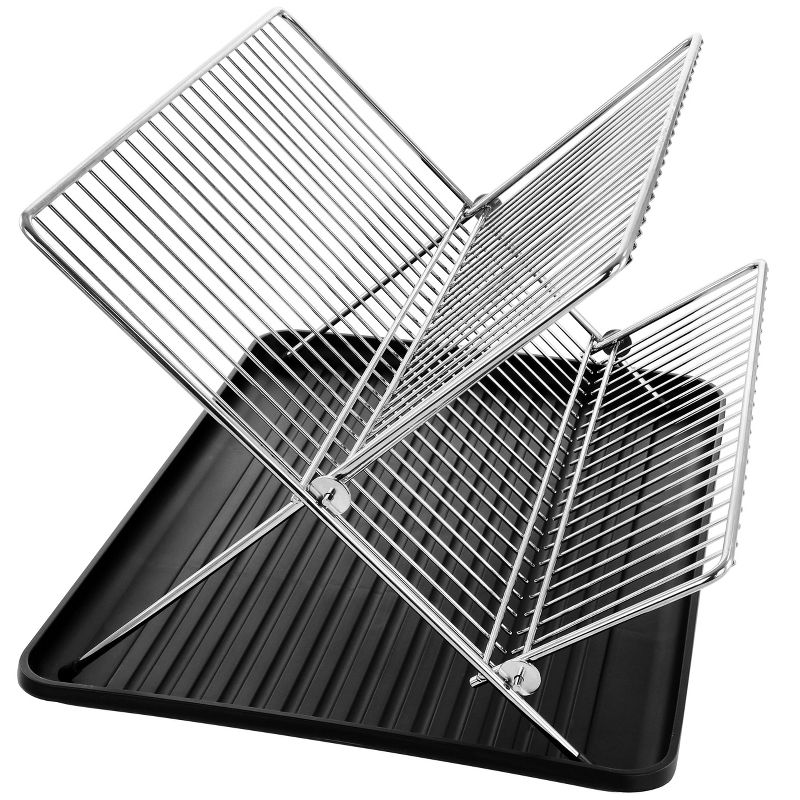 Gibson Home Fernsby 2 Tier 17 in. Folding Dish Rack Set in Black, 2 of 7