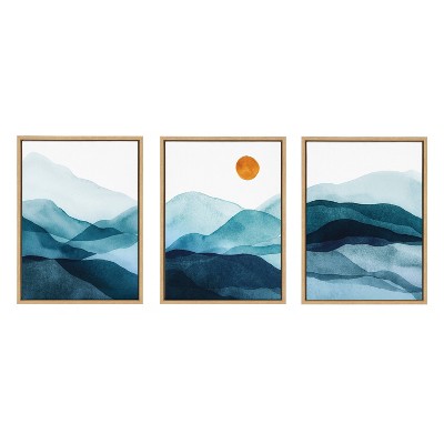 (Set of 2) 24 x 30 Faded Landscape Framed Wall Canvases Natural -  Threshold™