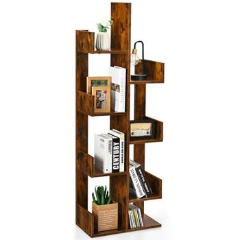 Azheruol Bookshelf Vertical Storage Freestanding Storage Stand for Living Room, Bedroom, Kitchen, Rust Resistance, Easy Assemblyl Free