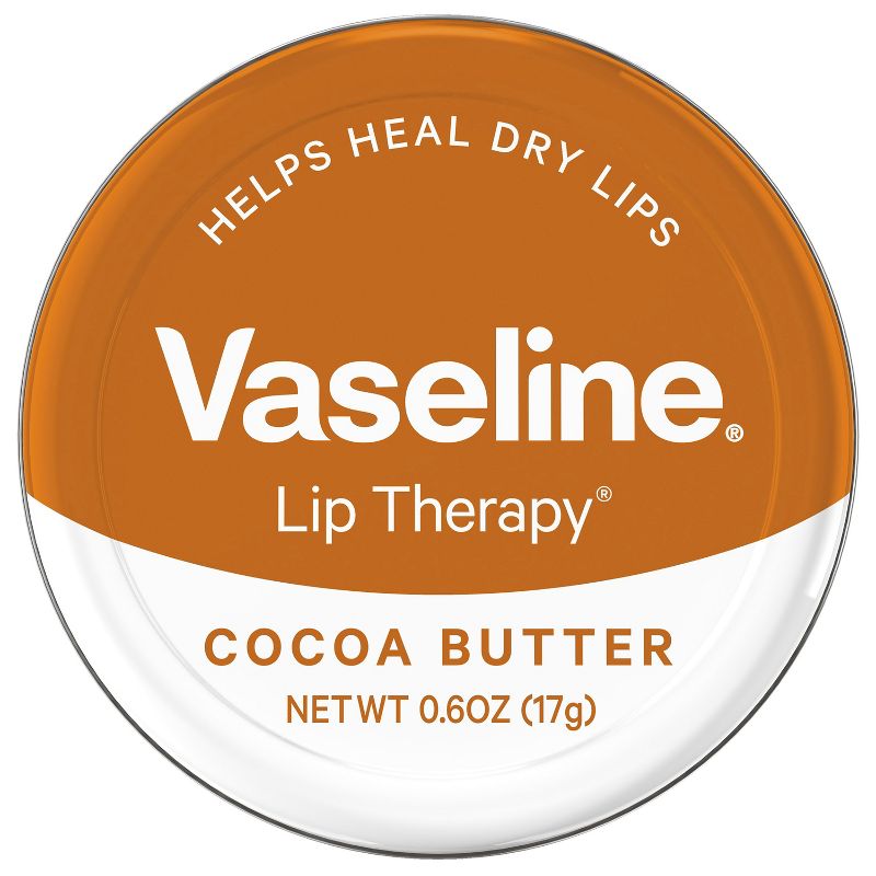 Vaseline Lip Therapy Cocoa Butter Lip Balm Tin 0.6oz, 1 of 8