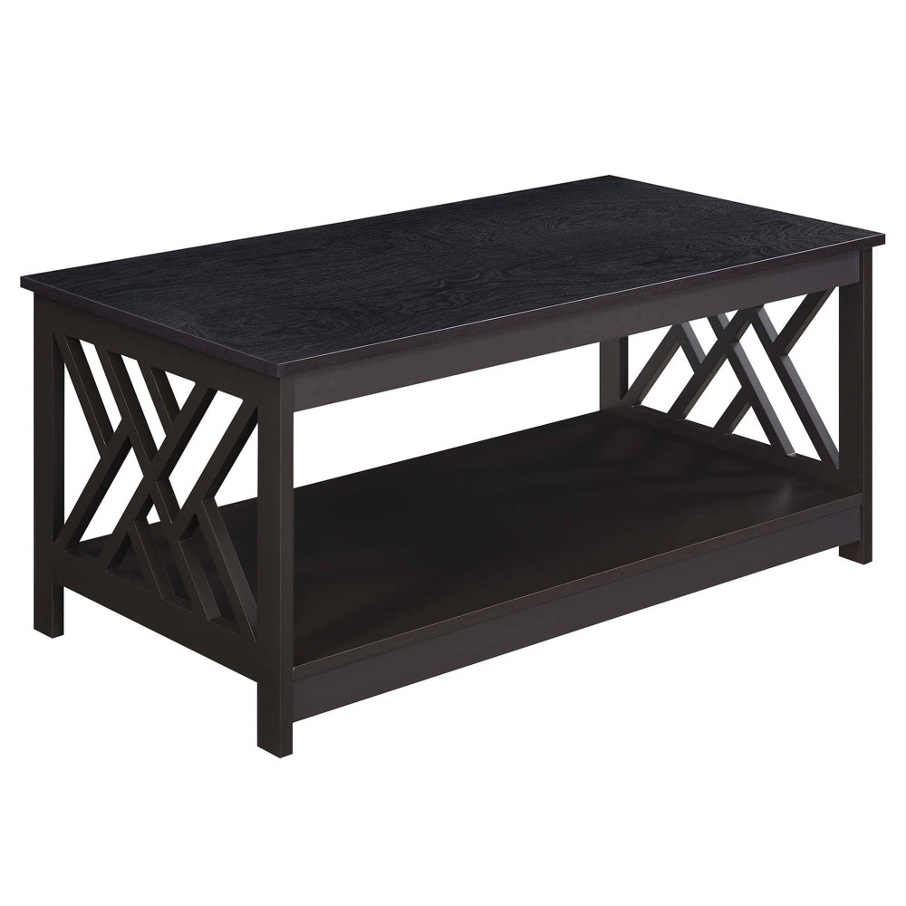 Titan Coffee Table with Shelf Espresso - Breighton Home: Transitional Design, Open Shelf Storage