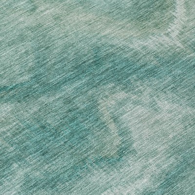 HomeRoots 5' X 8' Teal Blue And Ivory Abstract Washable Indoor Outdoor Area Rug