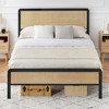 Full/Queen Size Metal Bed Frame with Rattan Headboard and Footboard - 4 of 4
