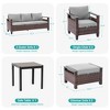 Sonkuki 6 Pieces Patio Sofa & Ottomans & Chair & Coffee Table Set, Conversation Couch with Sand Cushion - 3 of 4