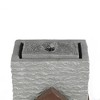 LuxenHome Gray and Brown Resin Column Outdoor Fountain with Lights - 4 of 4