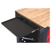 4-Drawer Rolling Tool Cart, Heavy Duty Mobile Workbench with Wooden Top & Open Shelf, Garage & Workshop Storage Organizer, Black - 3 of 4