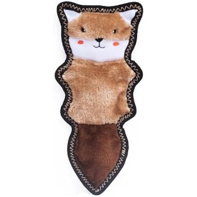 ZippyPaws Z-Stitch Skinny Peltz - No Stuffing Dog Toy, Squeaky Pet Toy, Soft Plush Unstuffed Chew Toys - Chipmunk, 12.5"