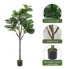 5FT Artificial Dracaena Tree, Tall Potted Artificial Dracaena Plant, Fake Floor Plant in Pot, Artificial Tree for Home Office Living Room Decor - 3 of 4