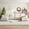 132" Linen Blend Modular U-Shaped Sectional Sofa with Solid Wood Frame, Two Ottomans with Hidden Storage - 2 of 4